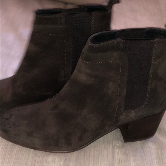 Vince Hallie Stacked Heel Suede Bootie - Picture 2 of 4